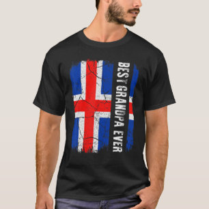 Best Icelandic Grandpa Ever Iceland Flag Father's T-Shirt