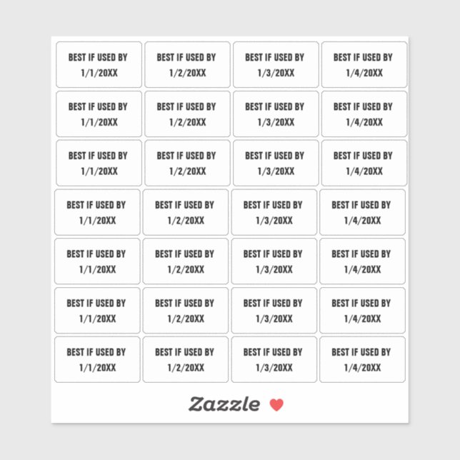 Best If Used By Packaging Label Stickers (Sheet)