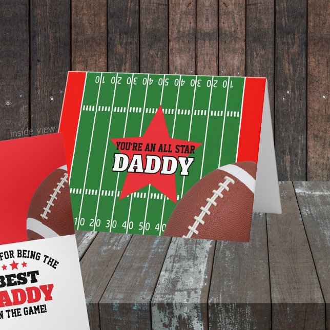 Best in the Game Football Personalised Gift Card (All Star Best in the Game Folding Greeting Card for Dad, Grandpa, Coach or anyone!  Great for Father)