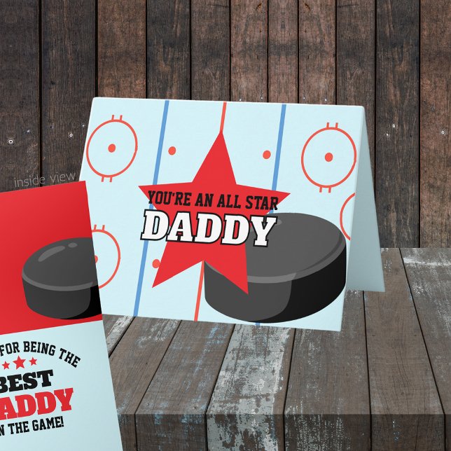 Best in the Game Hockey Personalised Gift Card (All Star Best in the Game Folding Greeting Card for Dad, Grandpa, Coach or anyone!)