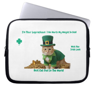 Best Irish Cat's Dad in the World Laptop Sleeve