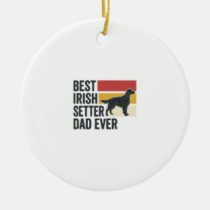 Best Irish Setter Dad Ever Vintage Dog Lover Desig Ceramic Tree Decoration