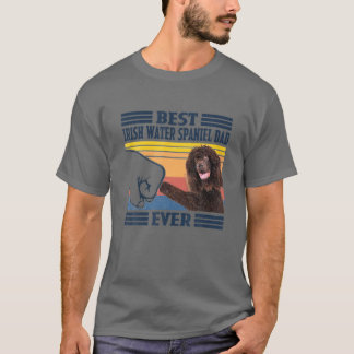 Best Irish Water Spaniel Dad Ever Vintage Father D T-Shirt