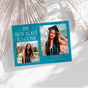 Best Is Yet To Come Aqua Blue Grad Photo Announcement