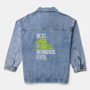 Best Jack Russell Grandma Ever Dog Raglan Denim Jacket