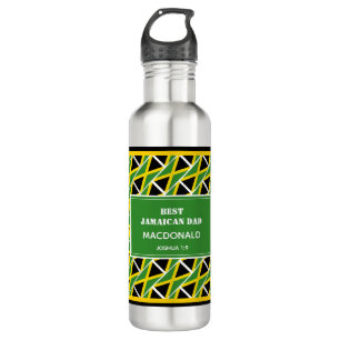BEST JAMAICAN DAD Patriotic Flag Personalised 710 Ml Water Bottle