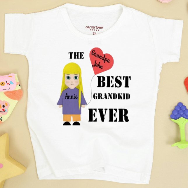 "BEST KID EVER" cute girl heart custom name shirt (Creator Uploaded)
