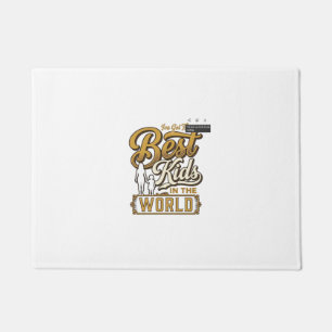 Best Kids in the World Vintage Family Typography D Doormat