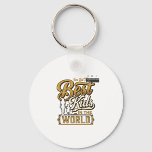 Best Kids in the World Vintage Family Typography D Key Ring