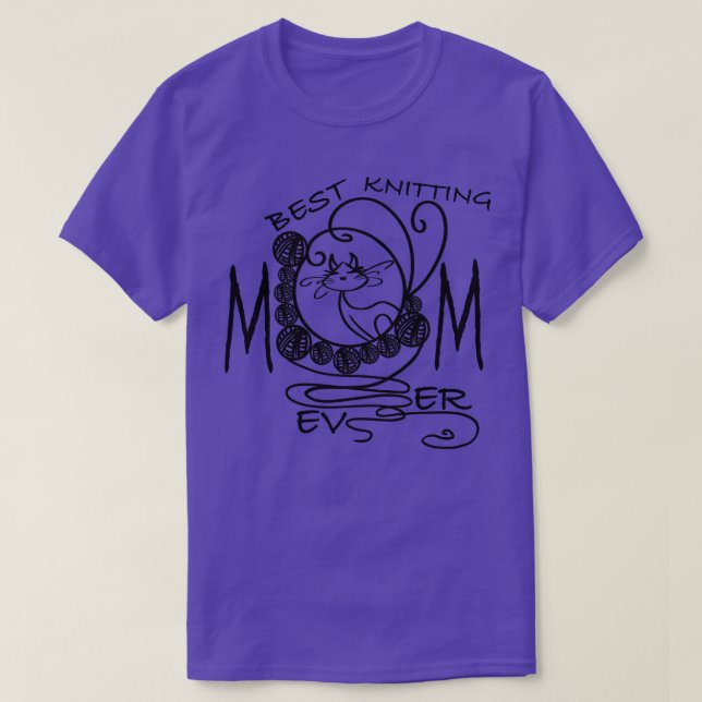 Best knitting mum ever cat T-Shirt (Design Front)