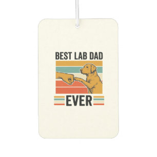 Best Lab Dad Ever Labrador Vintage T-Shirt Design_ Car Air Freshener