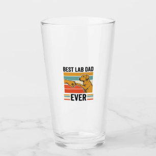 Best Lab Dad Ever Labrador Vintage T-Shirt Design_ Glass