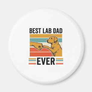 Best Lab Dad Ever Labrador Vintage T-Shirt Design_ Magnet