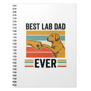Best Lab Dad Ever Labrador Vintage T-Shirt Design_ Notebook