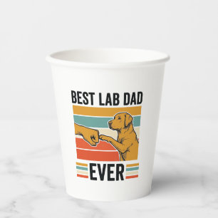 Best Lab Dad Ever Labrador Vintage T-Shirt Design_ Paper Cups