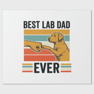 Best Lab Dad Ever Labrador Vintage T-Shirt Design_ Wrapping Paper