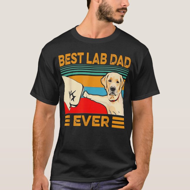 Best Lab Dad Ever Retro T-Shirt (Front)