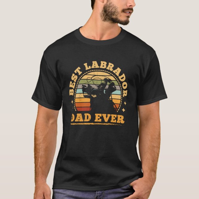 Best Lab Dad Ever Vintage Retro T-Shirt (Front)