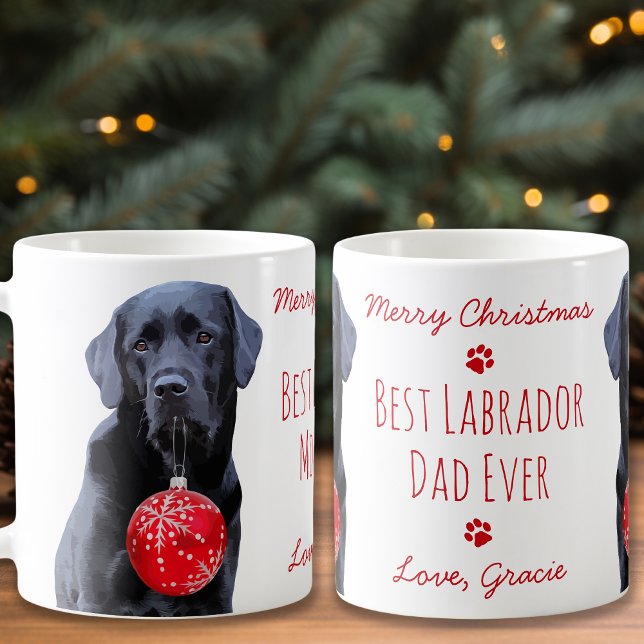 Best Labrador Dad Ever Christmas Cute Black Lab Coffee Mug (Creator Uploaded)