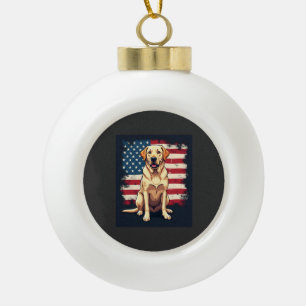 Best Labrador For Men Women Yellow Lab Dog Retriev Ceramic Ball Christmas Ornament