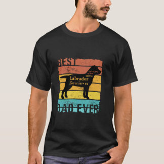 Best Labrador Retriever Dog Dad Ever Funny Retro V T-Shirt