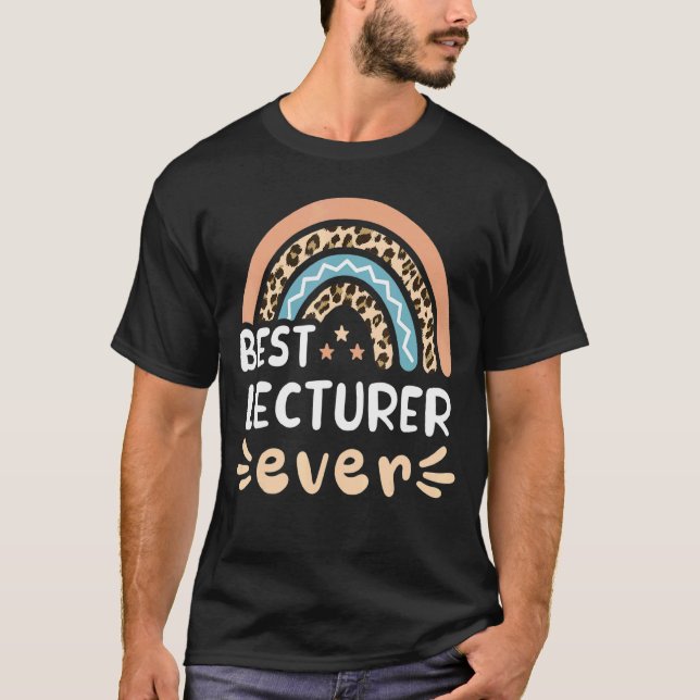 Best Lecturer Ever Leopard Rainbow Mum T-Shirt (Front)
