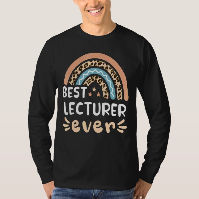 Best Lecturer Ever Leopard Rainbow Mum T-Shirt (Front)