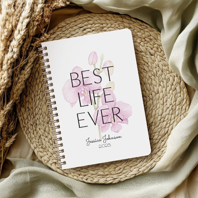 Best Life Ever Pink Orchids Baptism  Notebook (Creator Uploaded)