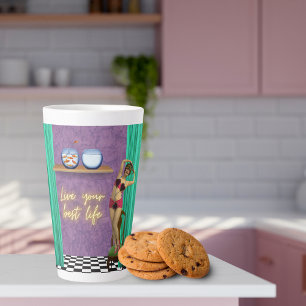 Best Life Funky Vintage Kitsch Latte Mug