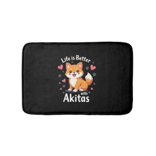 Best life with Akita Tank Top Bath Mat