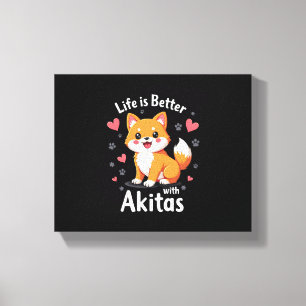 Best life with Akita Tank Top Canvas Print