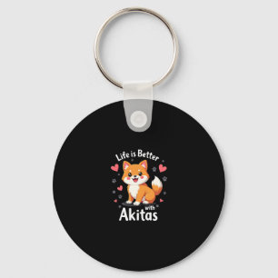 Best life with Akita Tank Top Key Ring