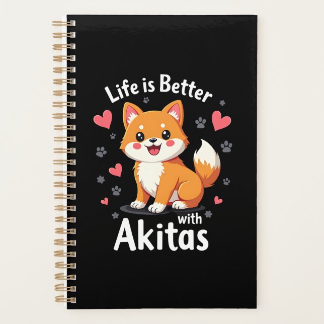 Best life with Akita Tank Top Planner (Front)