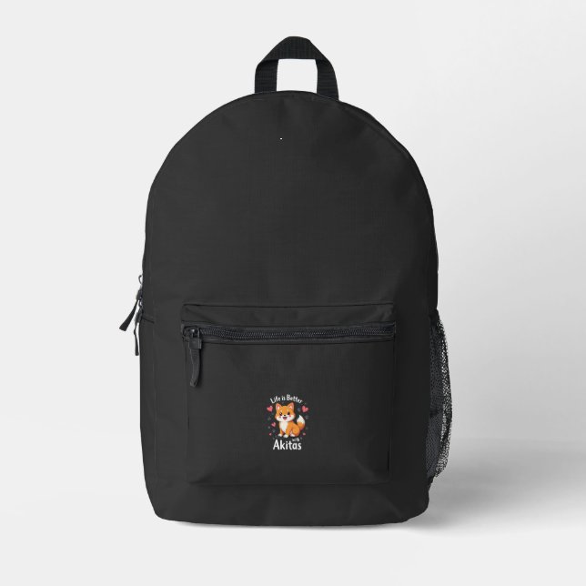 Best life with Akita Tank Top Printed Backpack (Front)