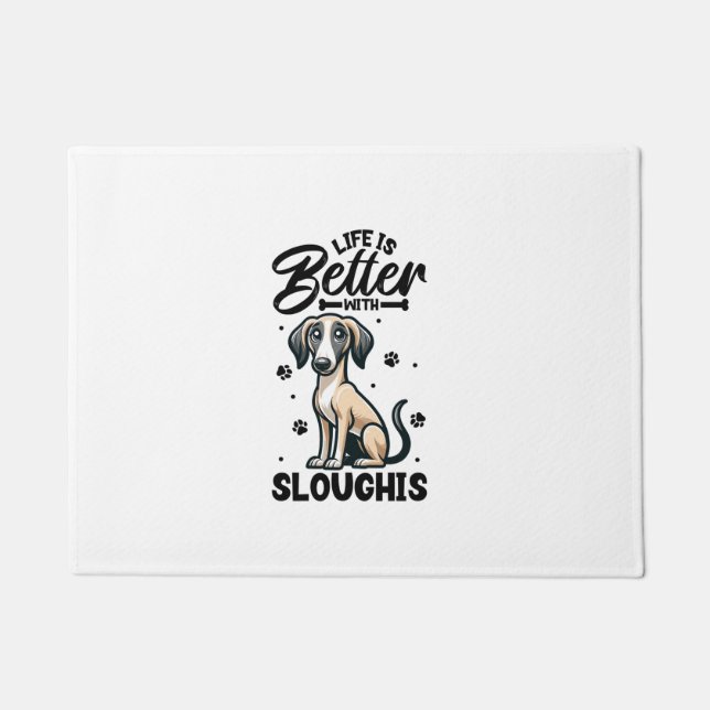 Best life with Arabian Greyhound  Doormat (Front)