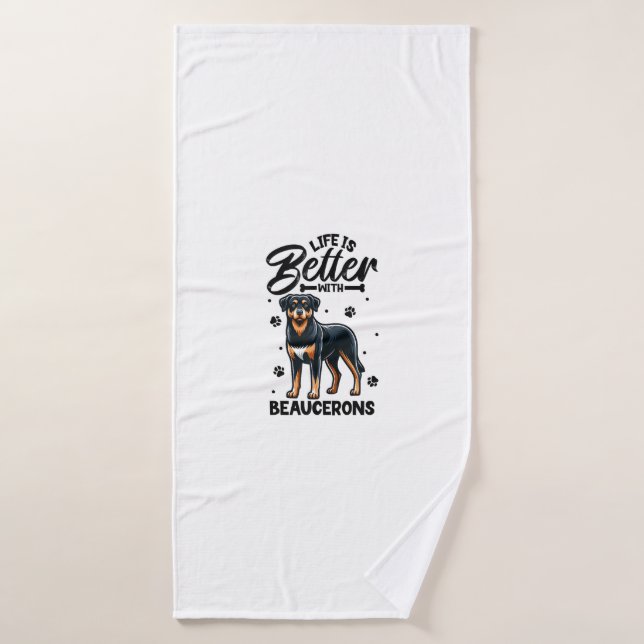 Best life with Beauce Sheepdog  Bath Towel (Bath Towel)