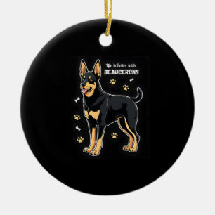 Best life with Beauce Sheepdog Tank Top Ceramic Tree Decoration