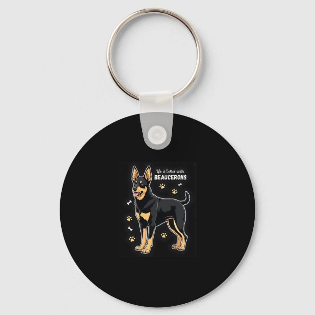 Best life with Beauce Sheepdog Tank Top Key Ring (Front)