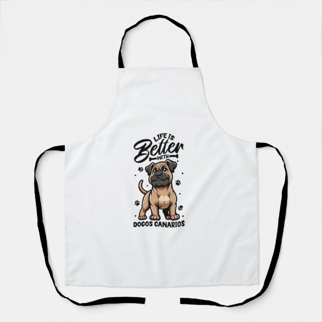 Best life with Dogo Canario  Apron (Front)