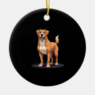 Best life with Dogo Canario Long Sleeve T-Shirt Ceramic Tree Decoration