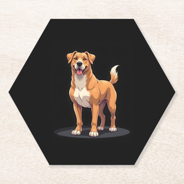 Best life with Dogo Canario Long Sleeve T-Shirt Paper Coaster (Front)