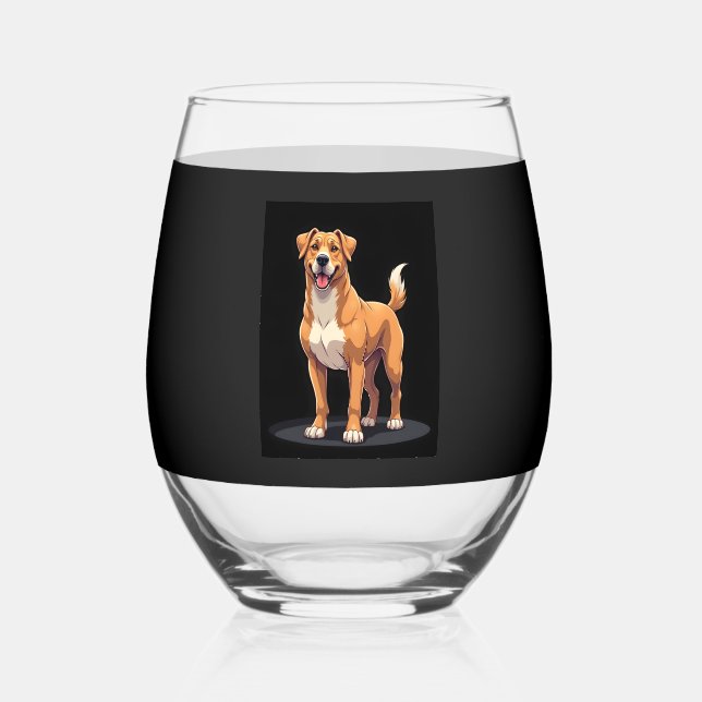 Best life with Dogo Canario Long Sleeve T-Shirt Stemless Wine Glass (Front)