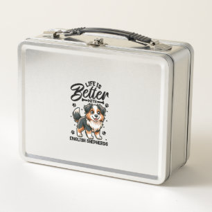 Best life with English Shepherd Metal Lunch Box