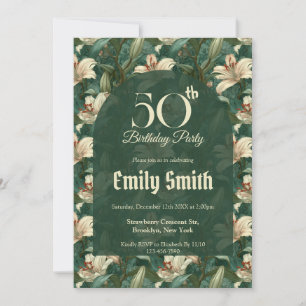 Best Lilies Accent Women Birthday Invitation