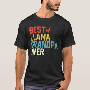 Best LLAMA Grandpa Ever Retro Grandpa T-Shirt