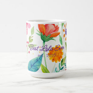Best Lola Mother's Day Bright Floral Coffee Mug