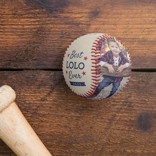 Best Lolo Ever | Custom Grandpa Photo Baseball (Creator Uploaded)