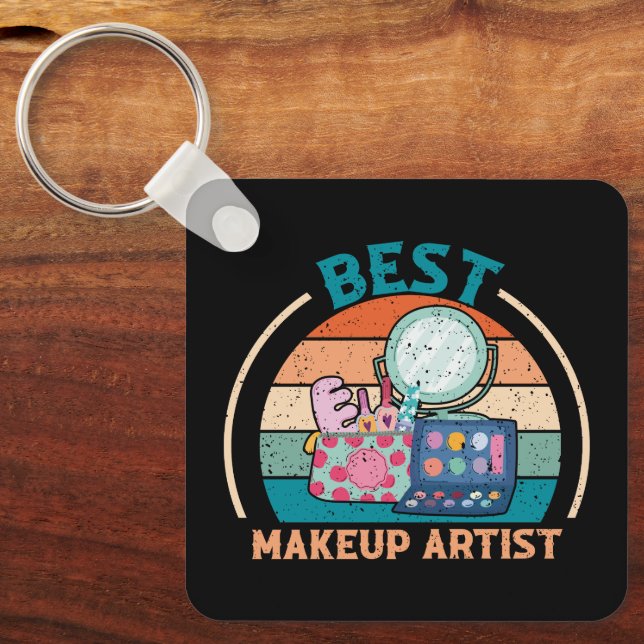 Best Makeup Artist - Retro Style Keychain (Front)
