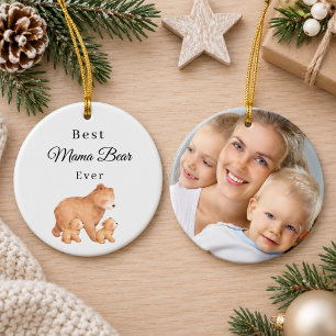 Best Mama Bear Ever Photo Ceramic Tree Decoration
