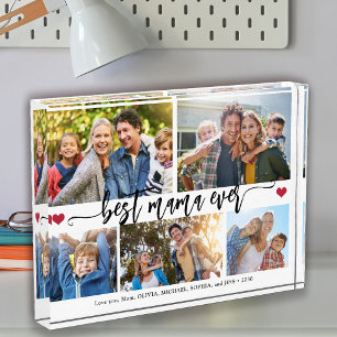 Best mama ever 5 photo collage keepsake photo block